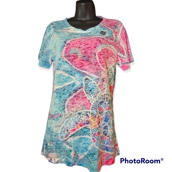 Blue 84 Women's Burnout T-Shirt Short Sleeve Sea Turtle Size S - Picture 2 of 5